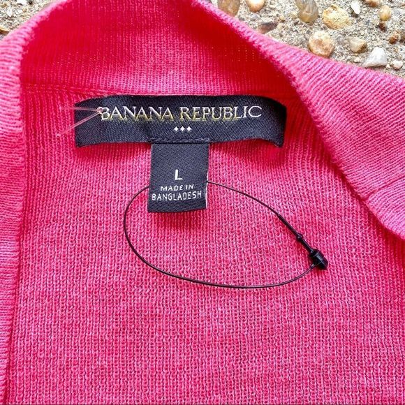NWOT Banana Republic Factory Open Front Crop Pink Cardigan Sz L - Picture 2 of 9